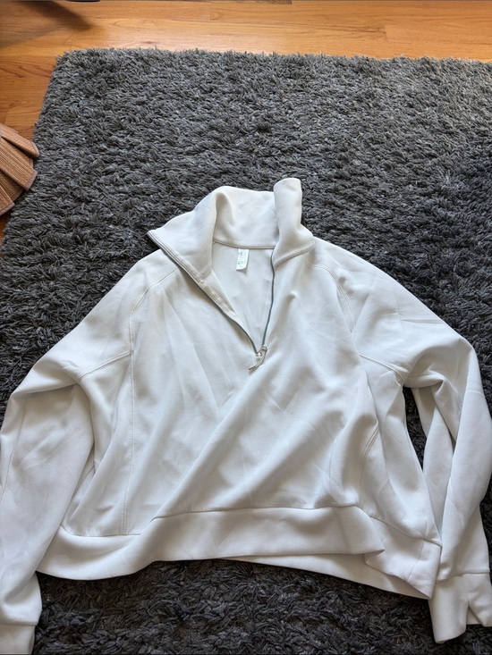 SPANX Tops - SPANX Women's White Quarter-Zip Pullover Hoodie